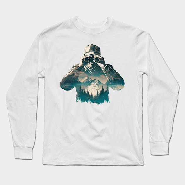 View Through Binoculars Long Sleeve T-Shirt by Wild Catch